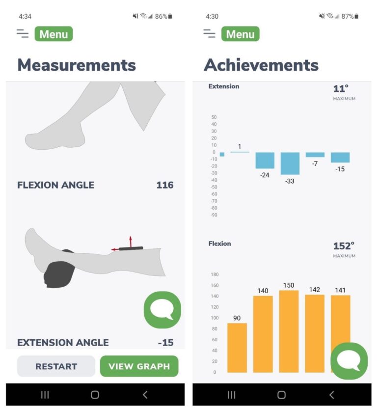 How can I measure the range of motion of my knee at home?