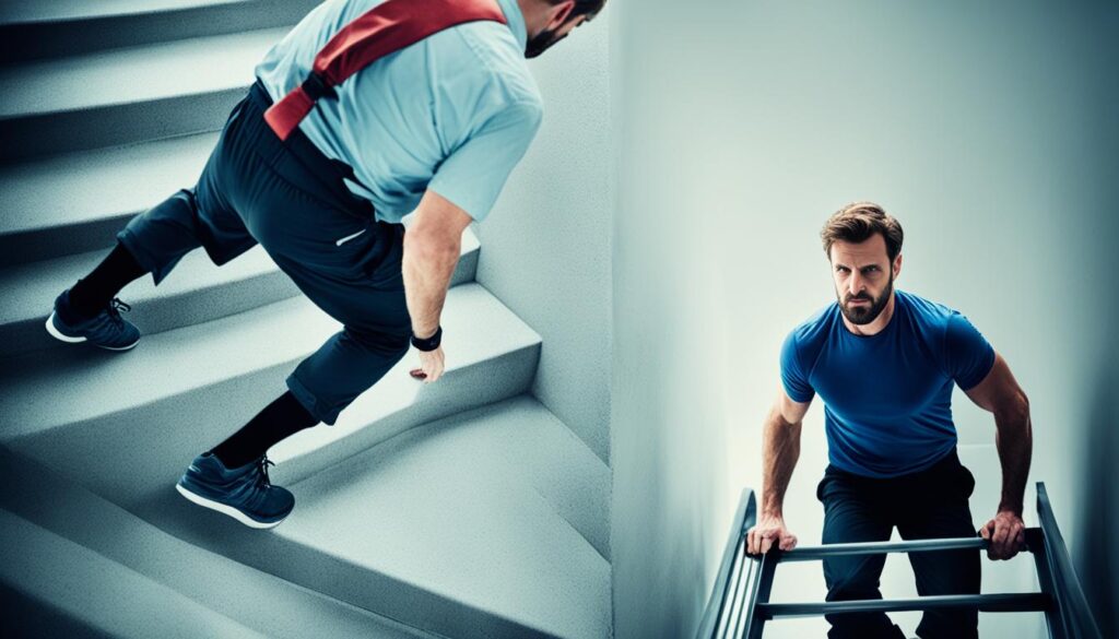 knee weakness ascending stairs