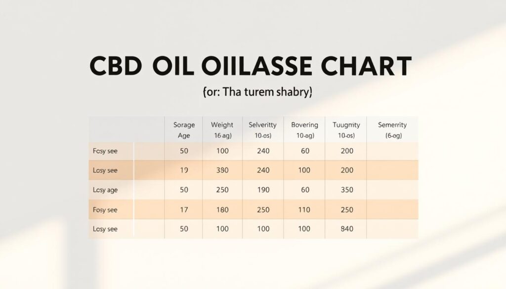A clean, minimalist infographic depicting a CBD oil dosage chart for knee inflammation. The chart is presented on a plain white background, with a simple grid layout highlighting recommended dosages based on factors like age, weight, and severity of knee inflammation. The design uses warm, earthy tones and clean typography to create a sense of authority and professionalism. Soft, diffused lighting creates gentle shadows and highlights, adding depth and dimension to the image. The overall mood is one of informative clarity, helping the viewer easily understand the proper CBD oil dosage for their specific needs.