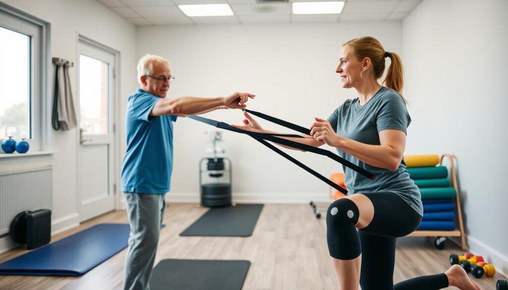 Image of a patient undergoing physical therapy for knee pain