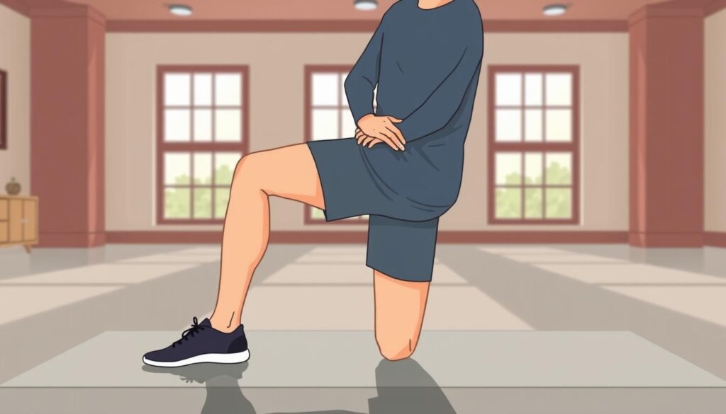 Image of a person doing knee stretches