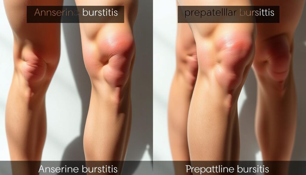 knee bursitis symptoms comparison