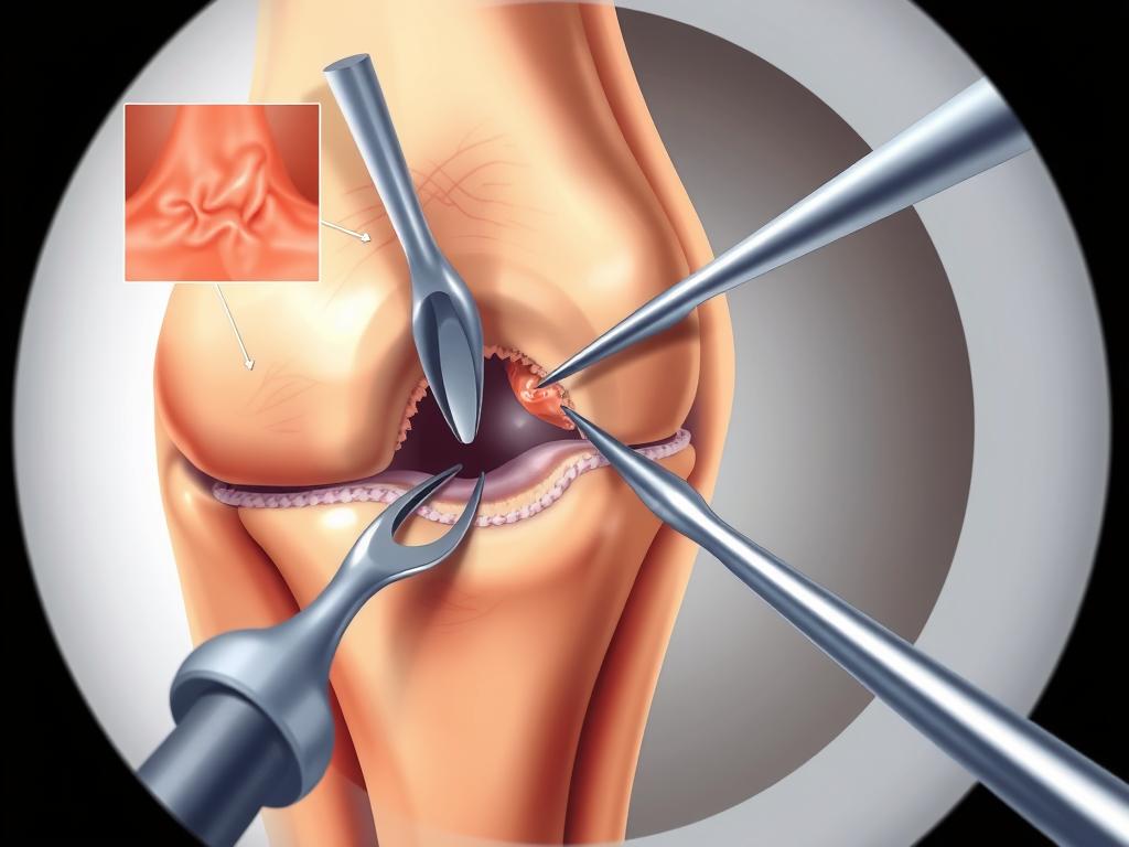 Arthroscopic knee surgery procedure for treating severe knee pain that comes and goes walking