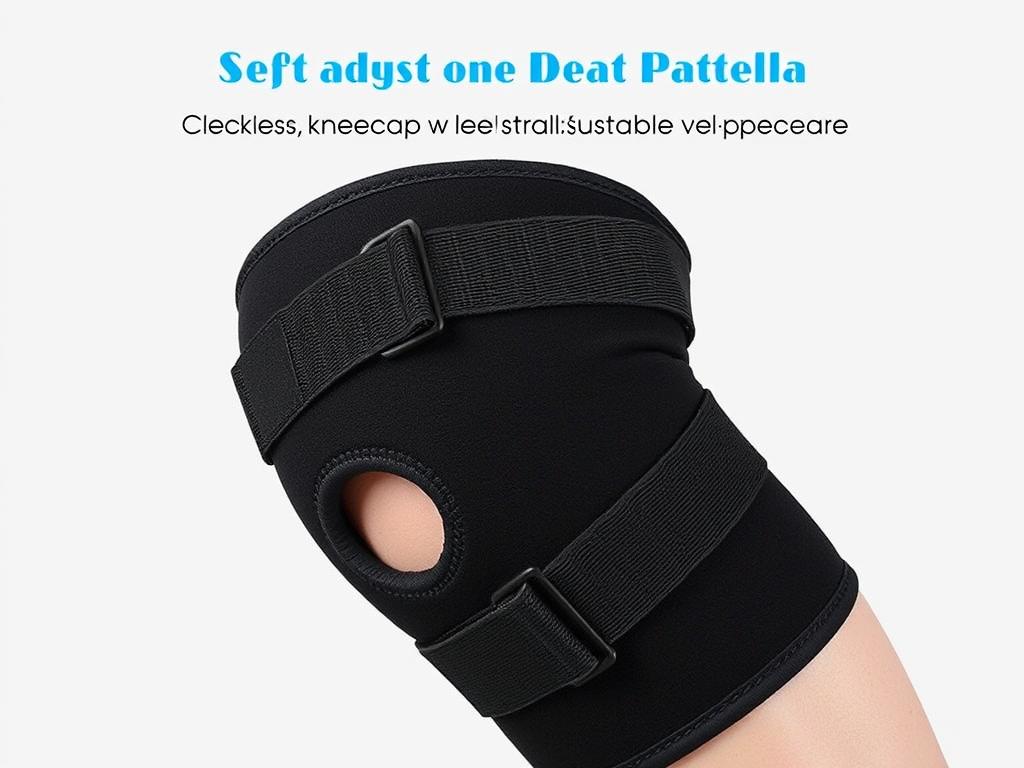 Bracoo Adjustable Knee Brace with open patella design and three-strap system