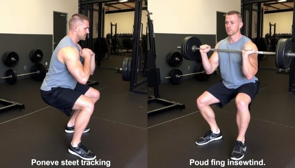 Comparison of proper vs. improper squat form for knee health