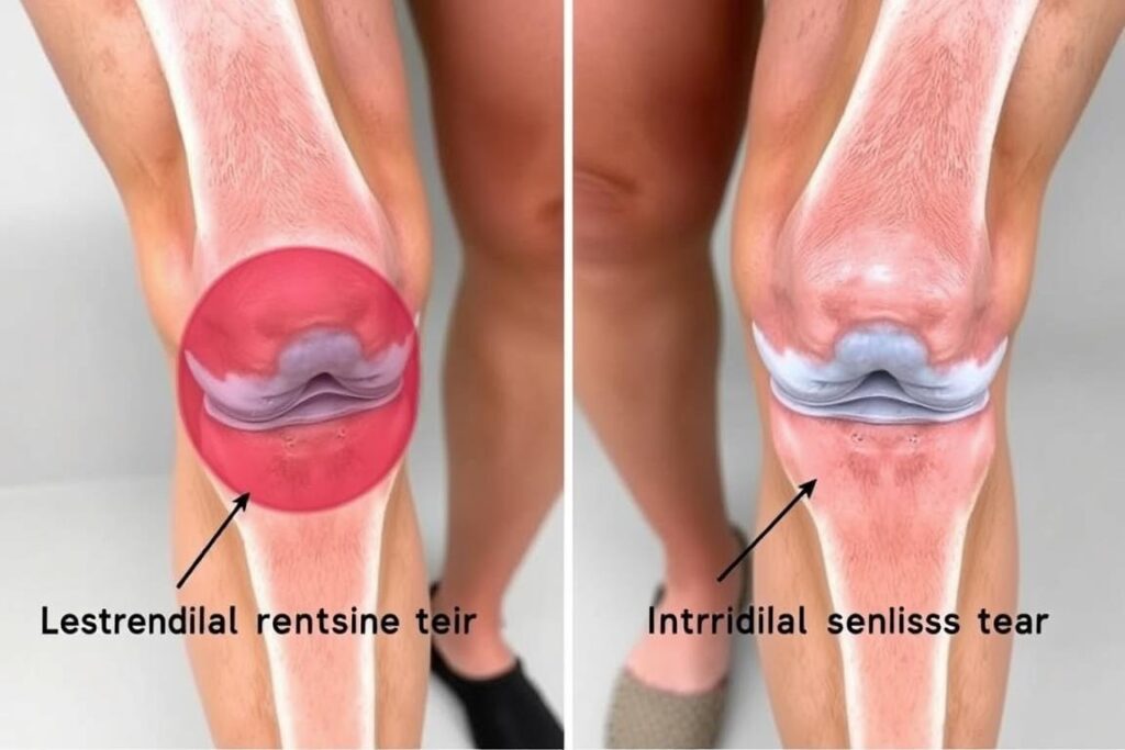 Comparison of swelling patterns between lateral and medial meniscus tears