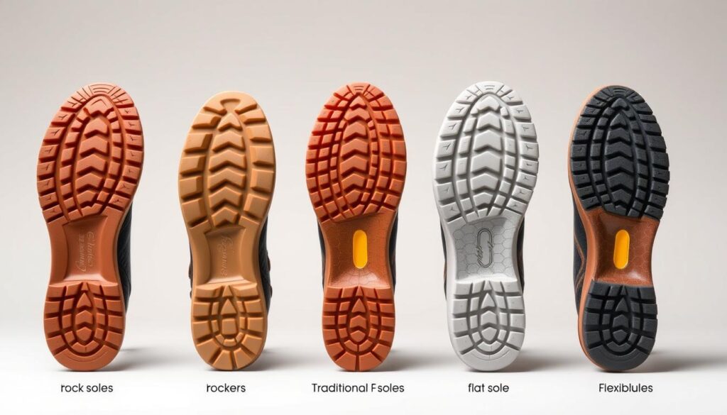 Different outsole designs for knee pain relief Different outsole designs for knee pain relief