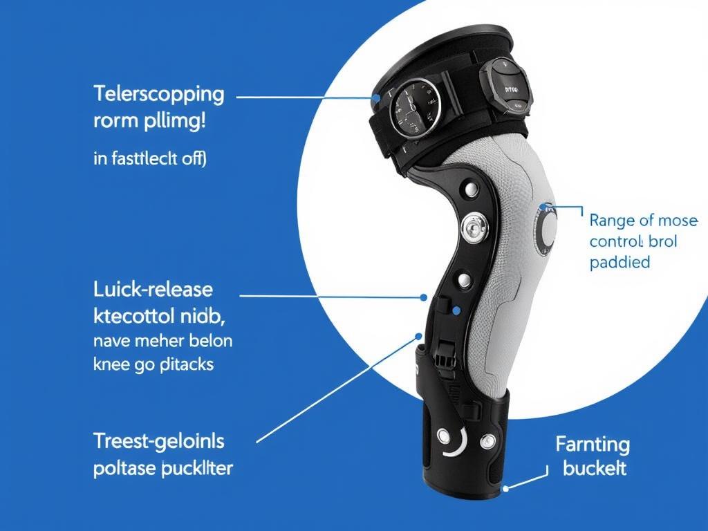 DonJoy TROM Advance Post-Op Knee Brace showing adjustable ROM settings