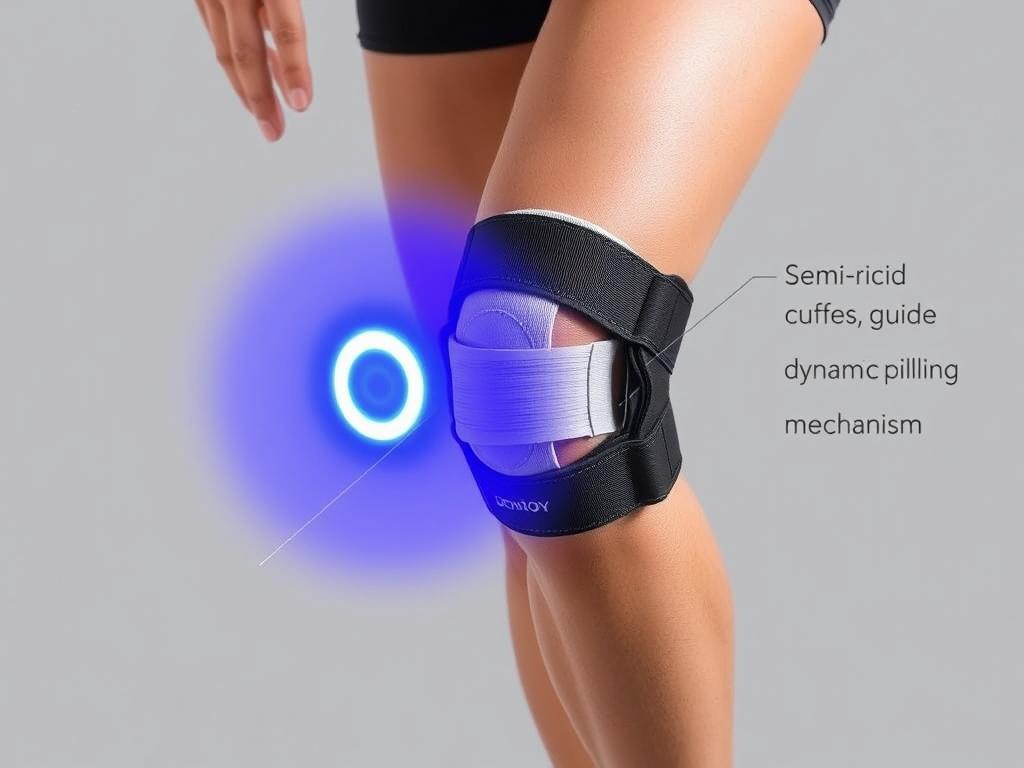 DonJoy Tru-Pull Advanced Patella Stabilizer showing its tracking system
