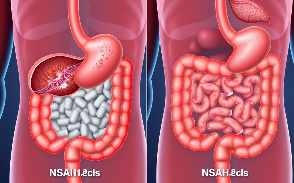 Nano-formulated NSAIDs showing reduced gastrointestinal side effects compared to traditional formulations