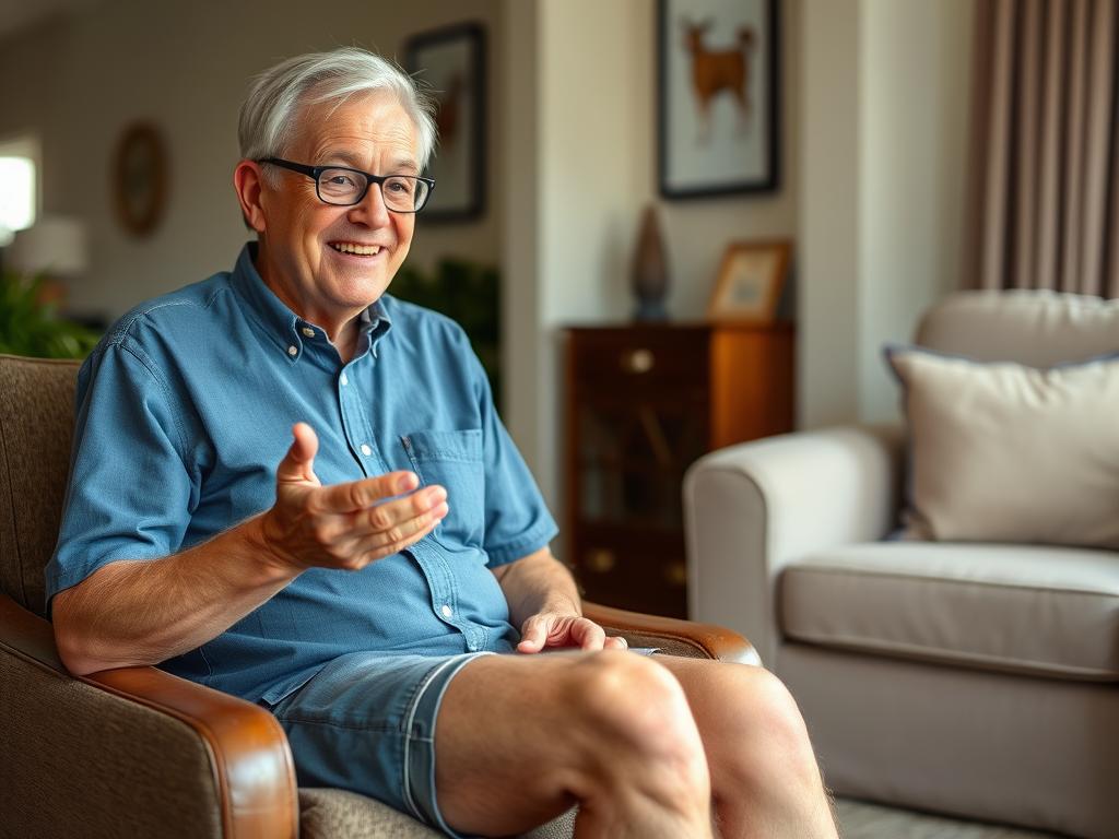 Patient sharing their total knee replacement surgery experience