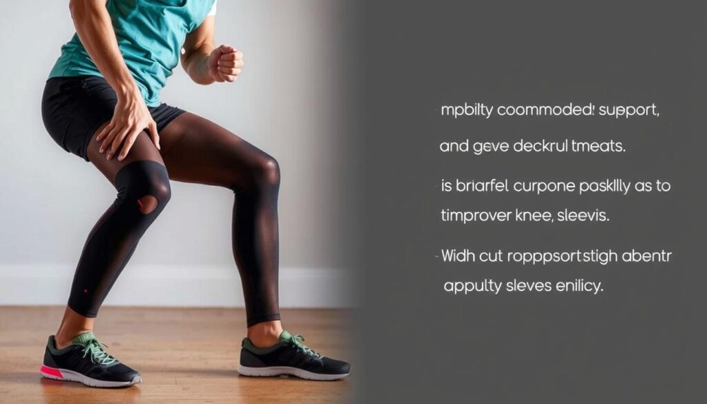 Person demonstrating improved mobility with a copper sleeve for knee