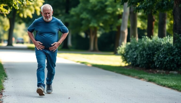 Person experiencing knee pain that comes and goes while walking on a path