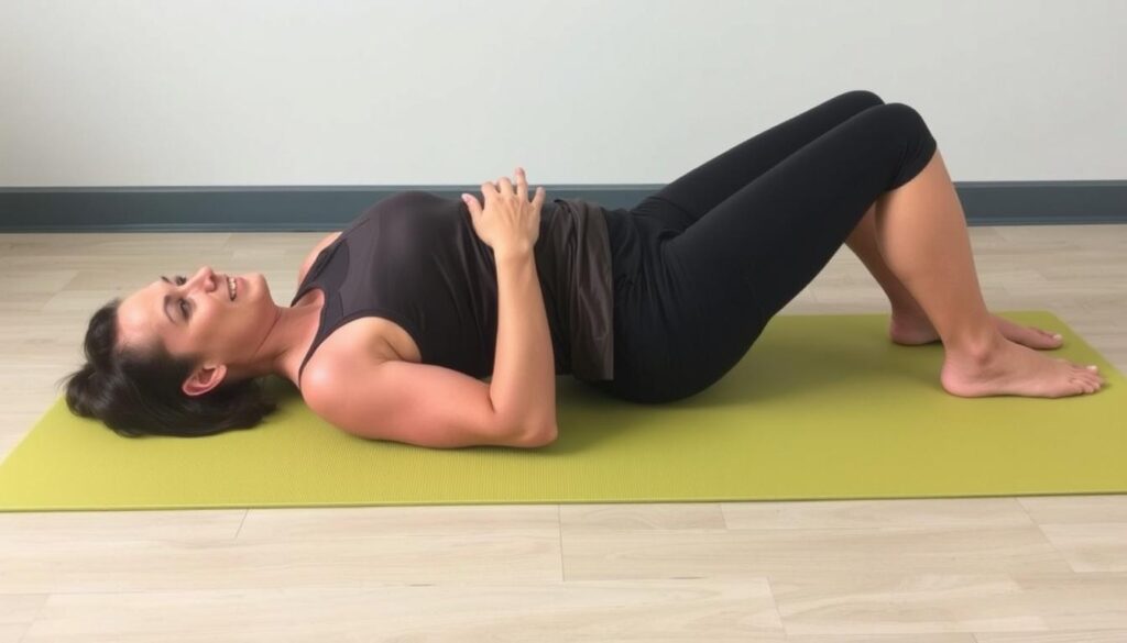 Person performing glute bridge exercise