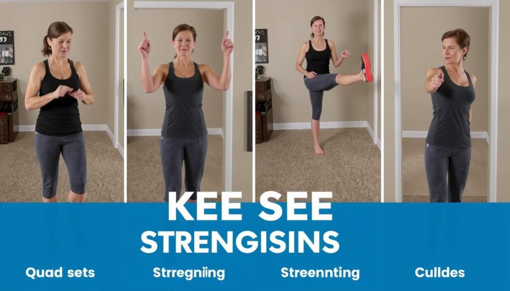 Person performing knee strengthening exercises at home