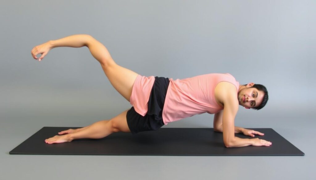Person performing side plank exercise