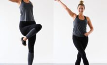 Person performing standing IT band stretch