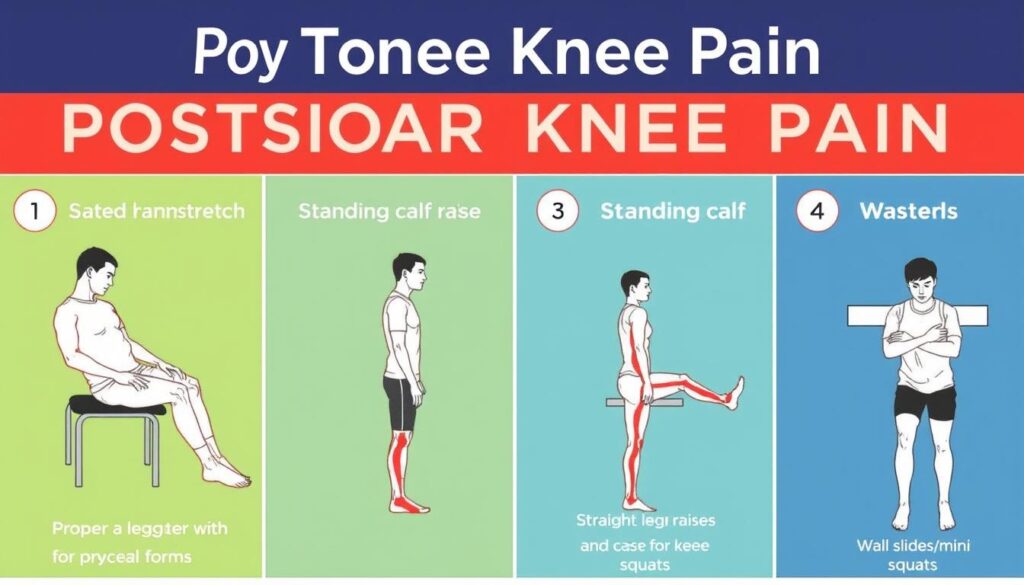 Physical therapy exercises for posterior knee pain when bending and straightening