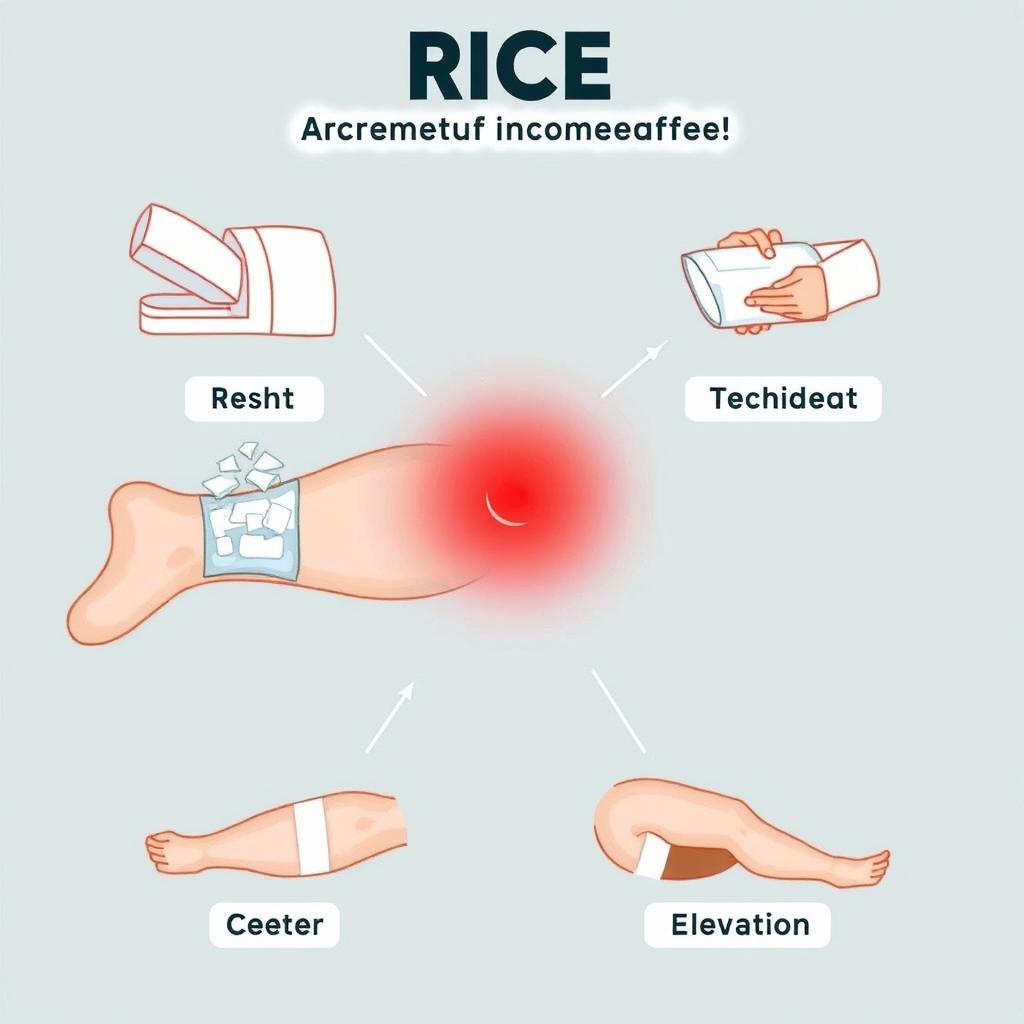RICE protocol demonstration for knee pain