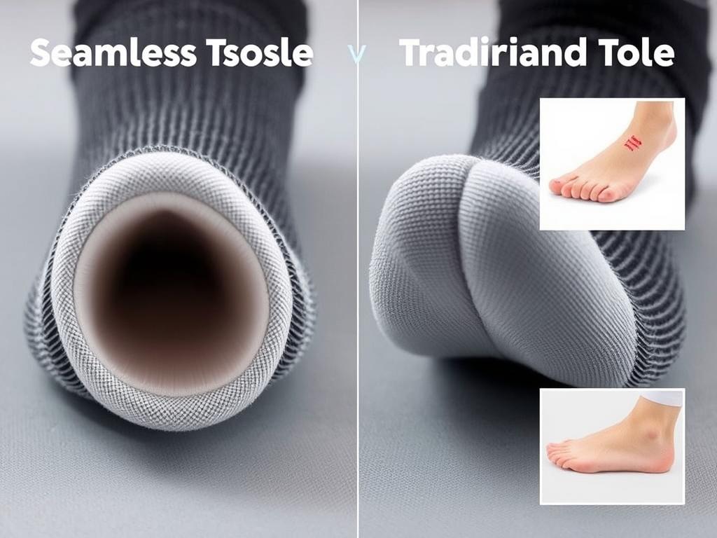 Seamless toe design in women's knee high support socks