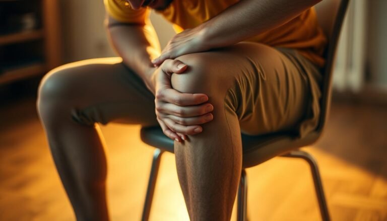 Sharp knee pain when getting up from chair)