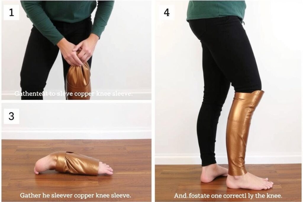 Step-by-step guide to putting on a copper sleeve for knee