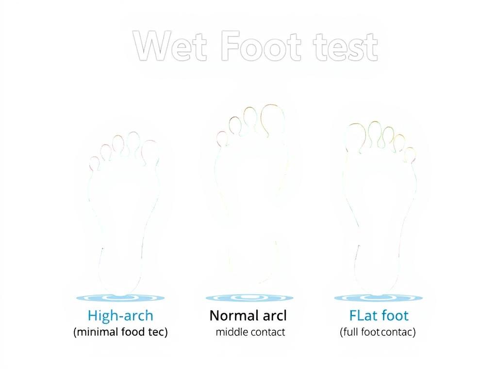 Wet foot test showing different arch types Wet foot test showing different arch types