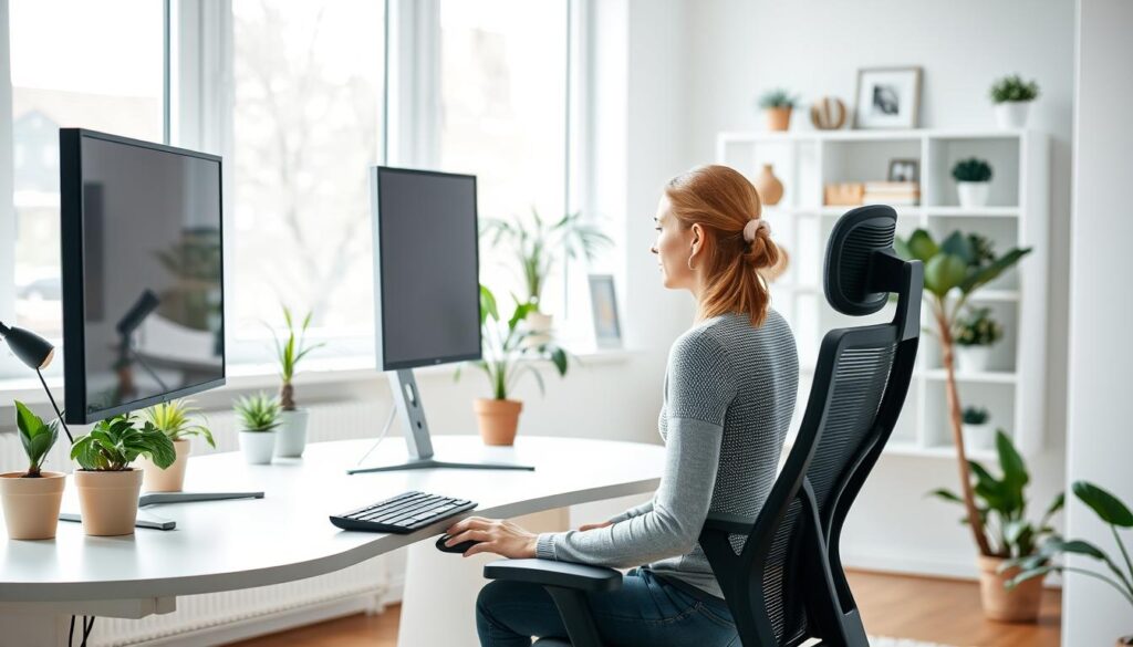 ergonomic workspace setup