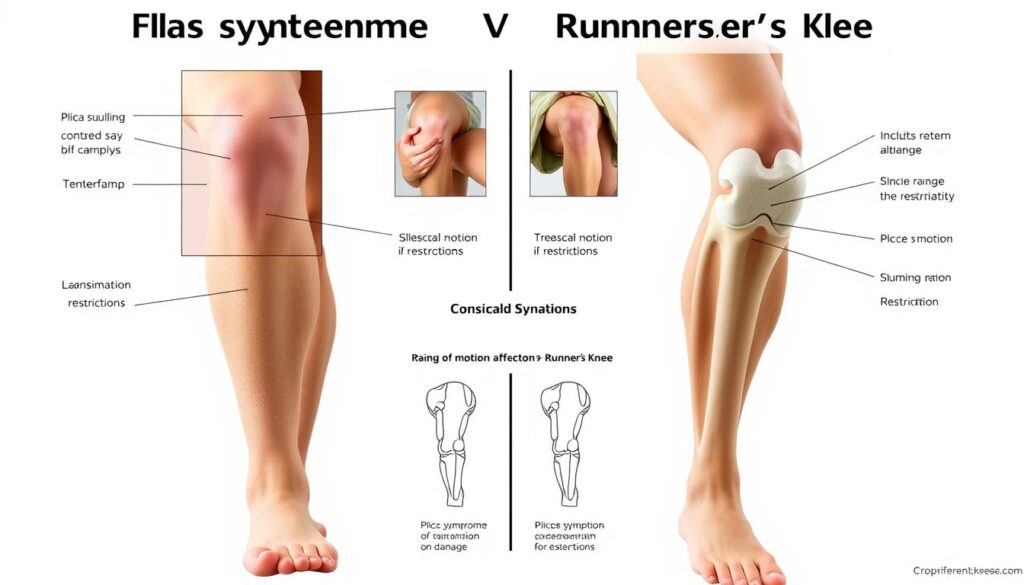 knee symptoms comparison chart