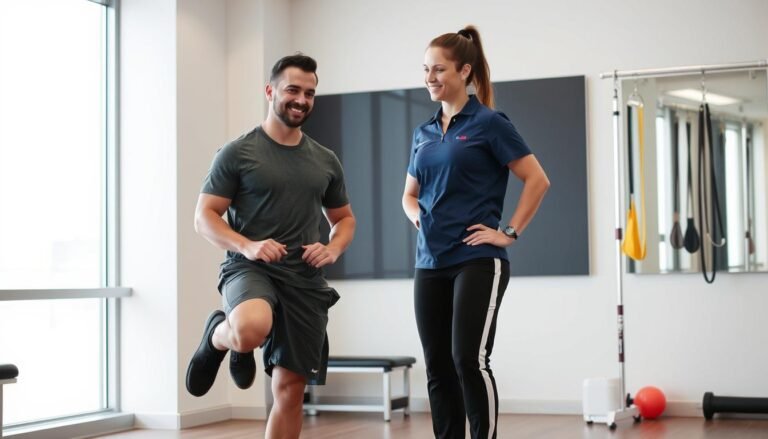 Athlete performing functional testing before returning to sports after knee surgery