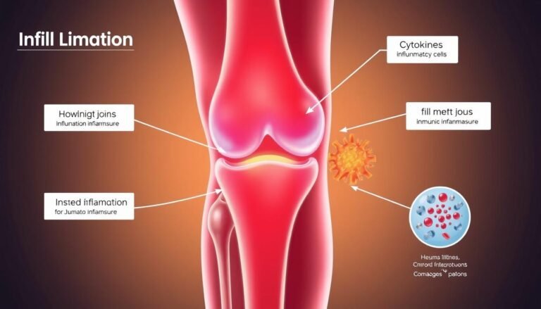 Diagram showing inflammation pathways in chronic knee pain