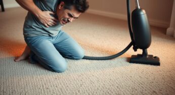 Knee pain when vacuuming on carpet