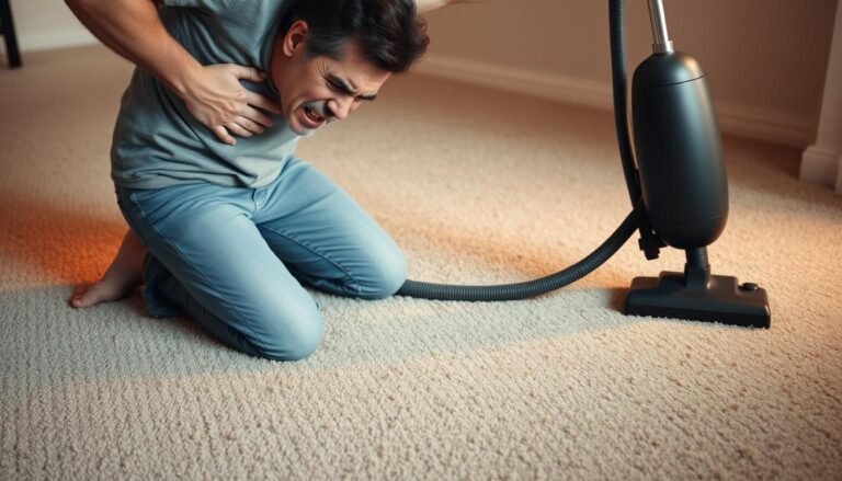 Knee pain when vacuuming on carpet