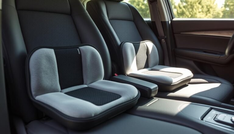 Knee support cushions for car seats