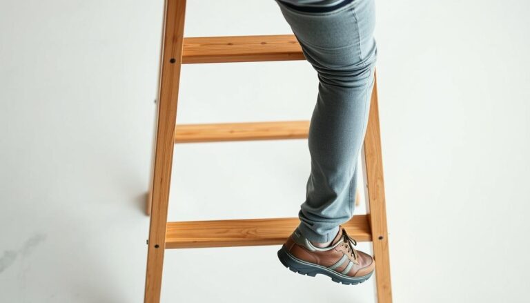Safe ladder climbing techniques for bad knees