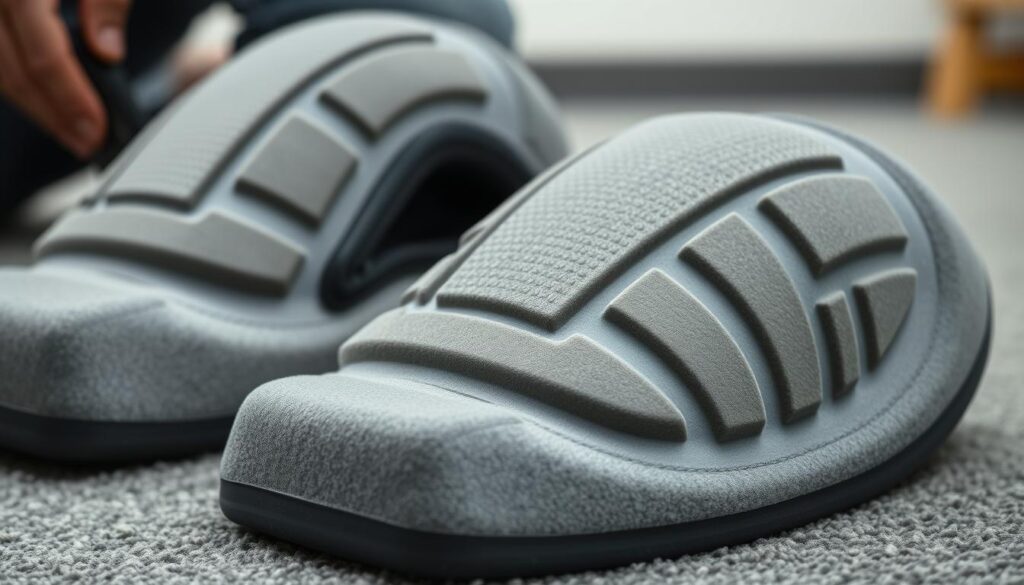 knee pad features for carpet work